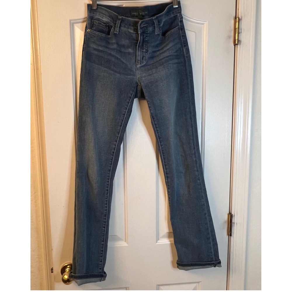 Lauren Ralph Lauren Womens Straight Leg Jeans Blue Medium Wash Denim Size 2 LRL‎